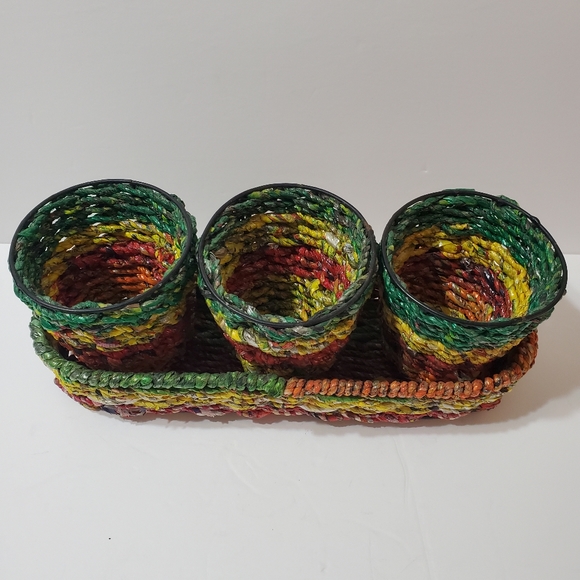 Recycled Bag Planters Handmeade in India from Recycled Bags Multi-colored - Picture 3 of 15